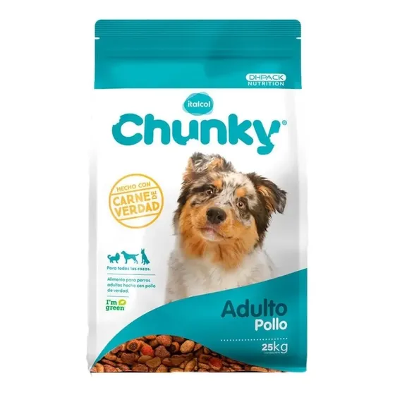 Alimento Chunky para perro adulto todos los tamaños sabor pollo de 25 kg | Cuotas sin interés