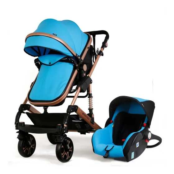 Coche Moises Huevito Modena Belluno Baby Aluminio Anodizado Color Turquesa Color del chasis Dorado