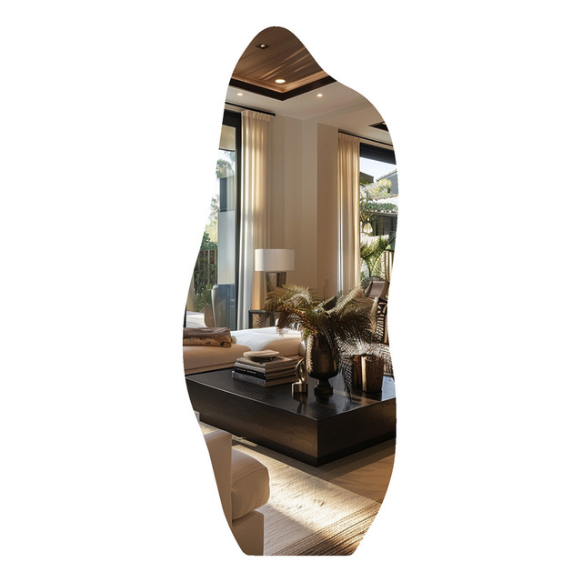 Espelho Orgânico 170x70 Grande Moderno Lapidado Moldura Com Suporte Espelho Orgânico 170x70 Grande Moderno Lapidado Moldura Com Suporte