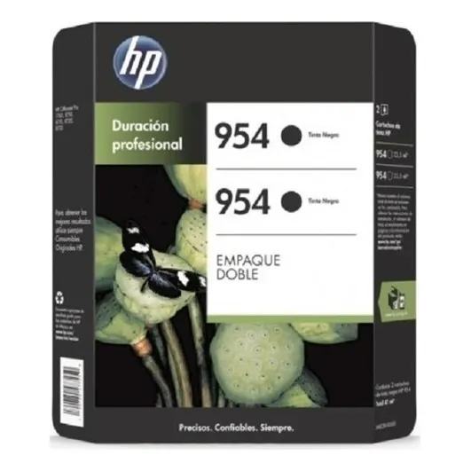 2 Cartuchos De Tinta Negra 954 Hp X4d38bl Cst