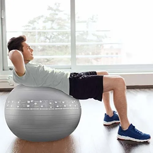 Ejercicio 30 Impreso Gris Estabilidad Yoga Gimnasio Casa Bf
