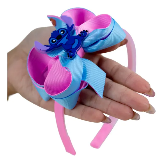 Tiara De Cabelo Infantil Laço Lilo E Stitch Criança Menina