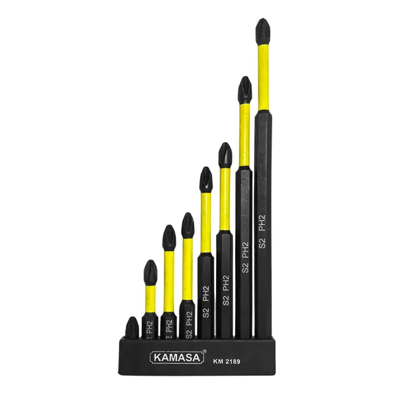 Set 8 Puntas De Impacto Magnéticas Ph2 S2 25-150mm Kamasa