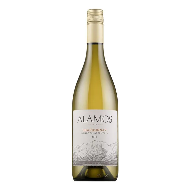 Caja De 12 Vino Blanco Alamos Chardonnay 750 Ml