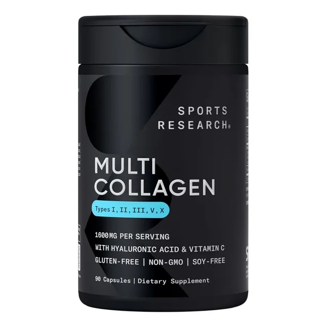 Colágeno Múltiple 1600 Mg Sports Research 90 Cápsulas Sin Sabor