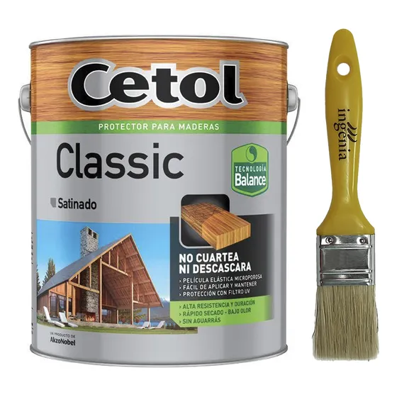 Cetol Classic Satinado Balance 4 L Al Agua Sin Olor + Pincel