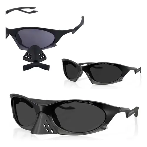 小物 GUCCI Unisex Vintage Designer Sunglasses GUCCI GG0991S ARIA Pinke-nez 0991 Black Gold Chain 002 Retro
