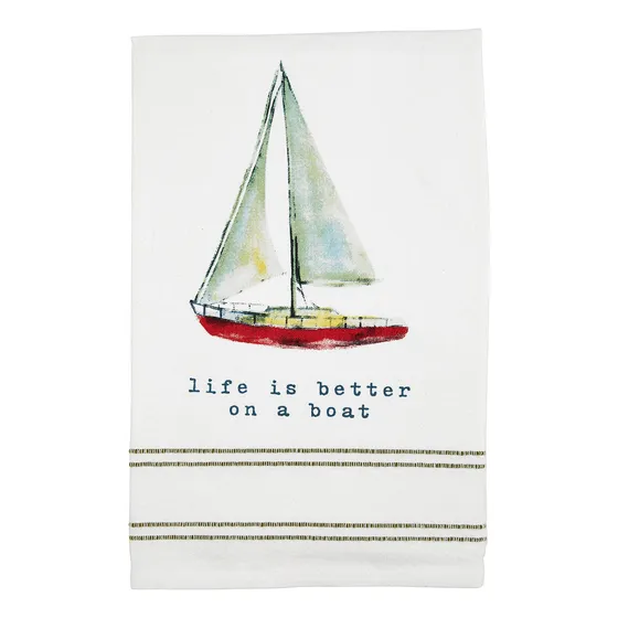 Mud Pie Toalla Acuarela Lago Vida 26  X 13 