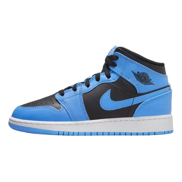Niño Air 1 Mid Universidad Azul Negro Blanco 5 M
