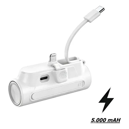 Carregador Portátil De Bolso Power Bank Pocket 5000mah Branco