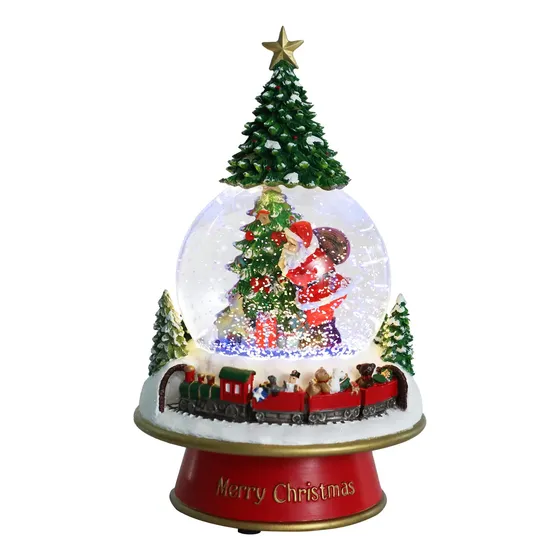 Globo De Nieve Navideño Con Luces Led Y Música
