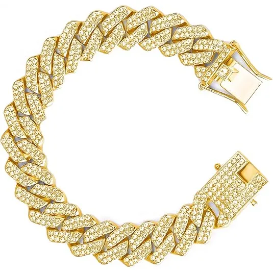 Pulsera Miami Cubana Full Ice Drip Shadow Ice Diamantes 14k