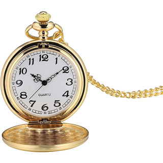 Reloj De Bolsillo Dorado Liso Con Cadena Elegante Vintage Reloj De Bolsillo Dorado Liso Con Cadena Elegante Vintage
