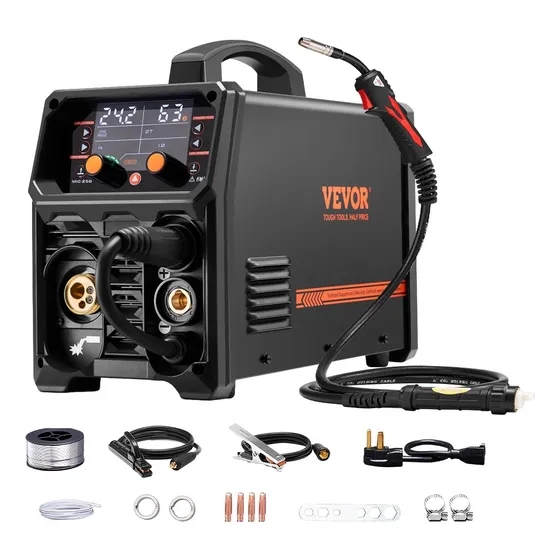 Soldador Vevor Pro Mig 250a Pulse 5 En 1 110 V/220 V De Dobl