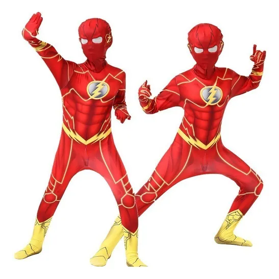 Regalo Niños Mono Flash Superhéroe Disfraz