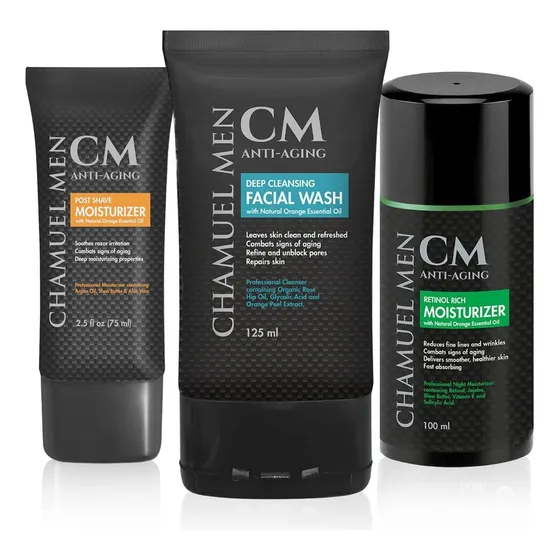 Conjunto Diário De Cuidados Com A Pele Chamuel Men | Tudo O 