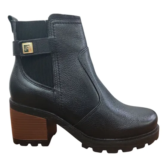 Bota Pegada Mujer 281309 Media Plataforma Cuero