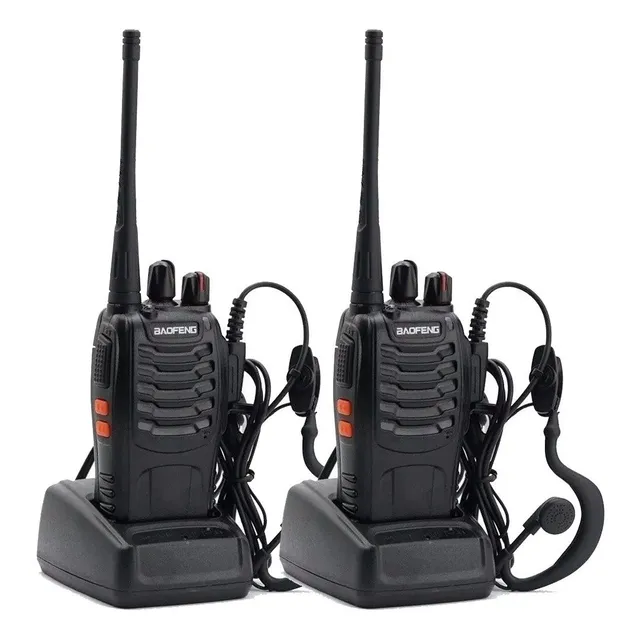 Kit X 2 Handy Baofeng Radio Walkie Talkie Bf888s 16ch Uhf Bandas de frecuencia 16 Color Negro