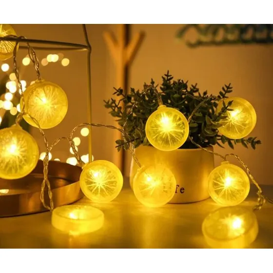 Cadena Luz Limon Merdeco 10 Pie 20 Led Enchufabl Hada Blanca