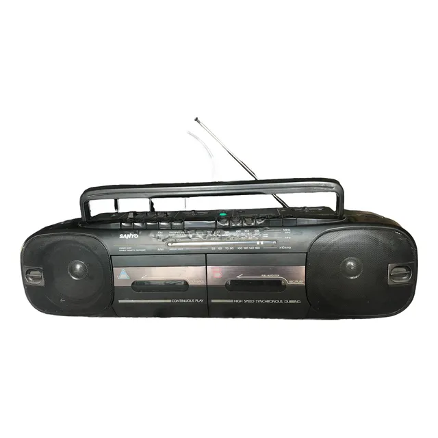 Radiograbador Sanyo Doble Casetera Vintage Negro