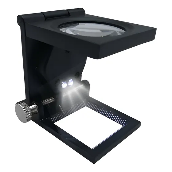 Lupa  Metal Pesado Alta Calidad 2 Led