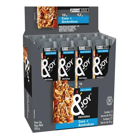 Barra De Nuts Ejoy Proteína Coco E Amêndoa 35g Caixa 12 Un