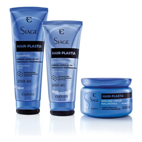 Kit Shampoo Condicionador Máscara Hair Plastia Siàge Eudora