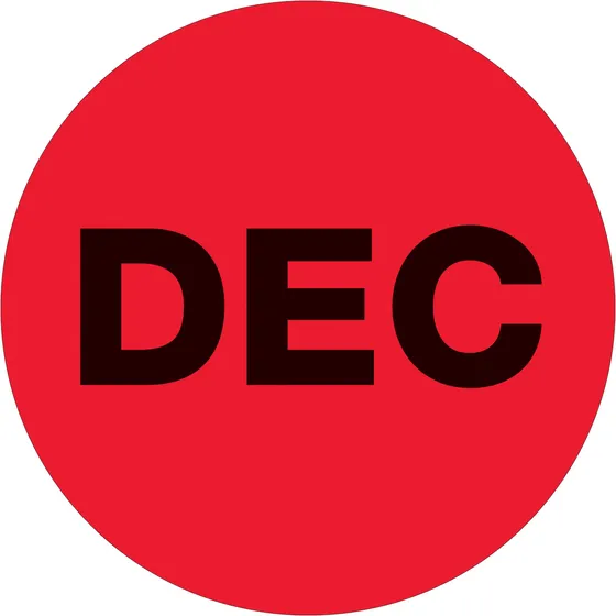 Etiqueta Mes Año Logica Cinta  Dec  Circulo 2  Rojo 500