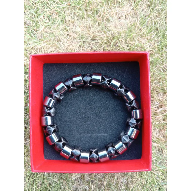 Pulsera De Piedra Natural Acerina Hematita Gema Semipreciosa