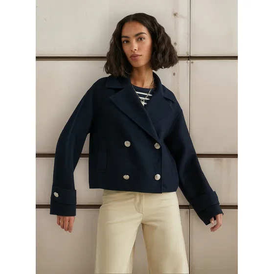 Chaqueta Azul De Botonadura Doble Para Mujer Tommy Hilfiger