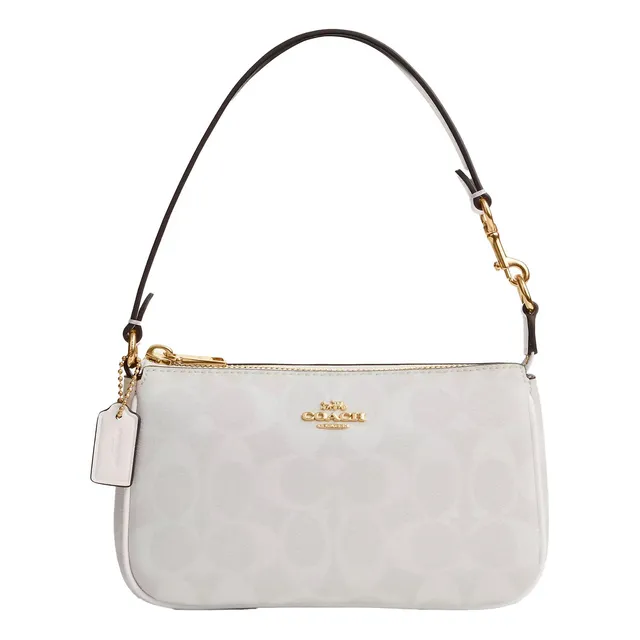 Bolsa De Mano Coach Signature Canvas Color Blanco