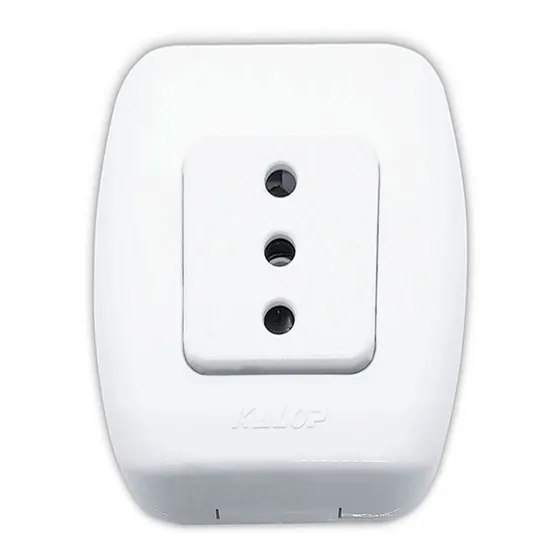 Toma 3 Linea Exterior Tekna Kalop - Color Blanco