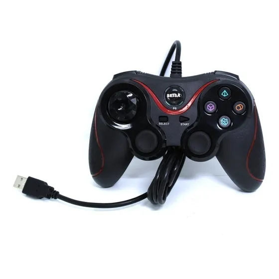 Joystick Seisa Sj-905 Compatible con Play 3 Usb Color Negro