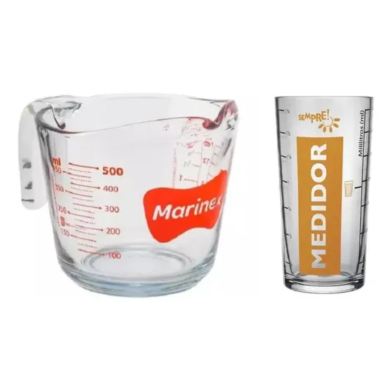 Kit Jarra 500 Ml E Copo 340 Ml Medidores Marinex