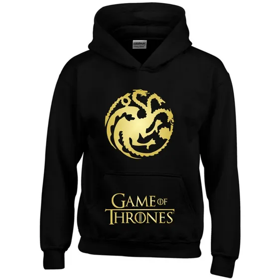 Game Of Thrones  House Targaryen Dorado Buzo Capota Gildan 