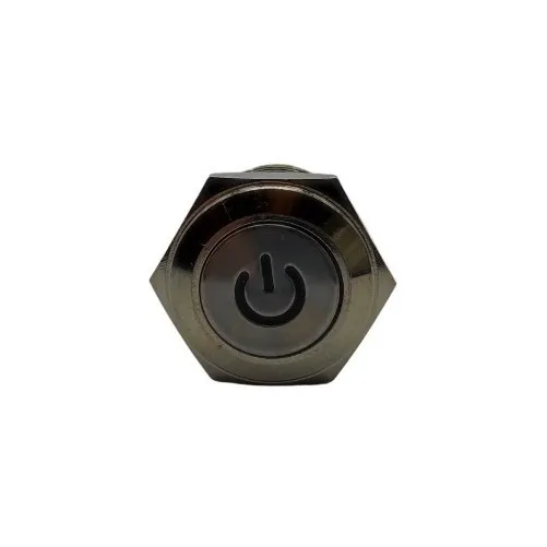 Switch Metalico 16mm Luz Azul 12v Con Enclave On-off 20 Pzas