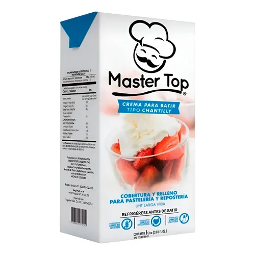 Crema Chantilly Mastertop Caja De 12lt Uth Para Reposteria