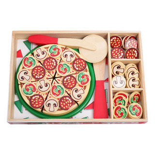 A Juguete De Pizza De Madera De Imitación Para Niños, Juego A Juguete De Pizza De Madera De Imitación Para Niños, Juego