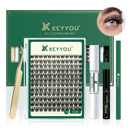 Kit De Extensiones De Pestañas Mixtas Gruesas Densas Con Pegamento Sellador Removedor Keyyou Curvatura D 144pcs 8-18mm Kit De Extensiones De Pestañas Mixtas Gruesas Densas Con Pegamento Sellador Removedor Keyyou Curvatura D 144pcs 8-18mm