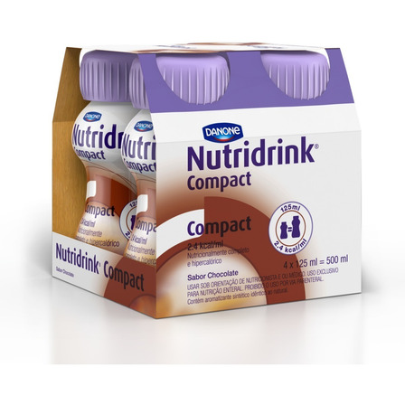 Nutridrink Compact Chocolate 125ml - Danone - Kit Com 4 Nutridrink Compact Chocolate 125ml - Danone - Kit Com 4