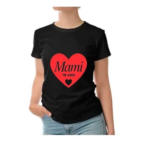 Franelas Blusas Negra Día De La Madre Algodon Regalos Lpk 