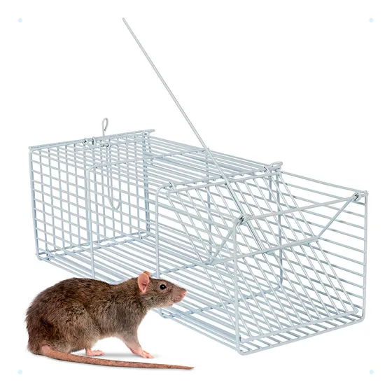 Ratoeira Gaiola Grande Armadilha Pega Rato Ratazana Roedores Cor Branco