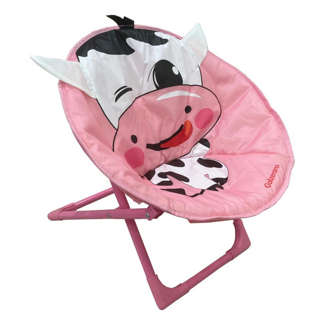 Cadeira Divertida Vaquinha Galzerano Cor Branca Rosa Cadeira Divertida Vaquinha Galzerano Cor Branca Rosa