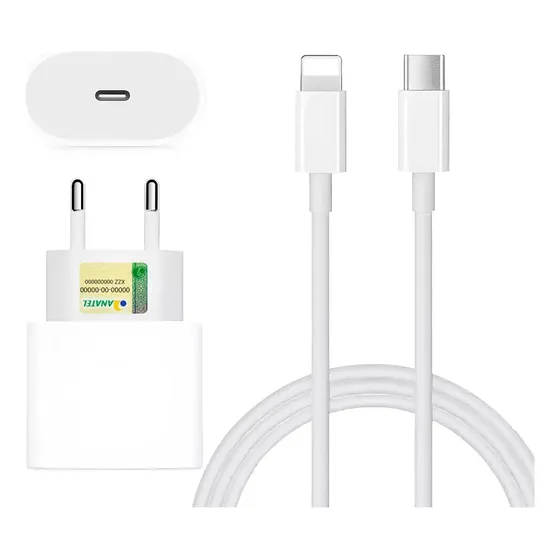 Carregador Turbo Para iPhone 8 Plus X Xr 11 12 13 14 Pro Max Cor Branco