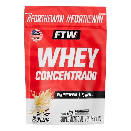 Whey Concentrado Refil 1kg Sabor Baunilha - Ftw