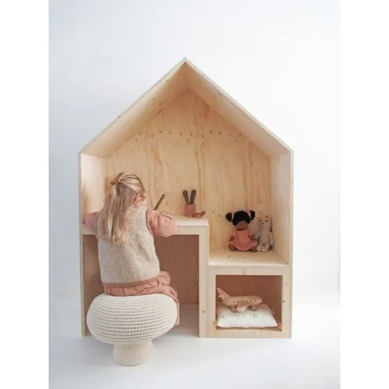 Casita De Madera Tipo Escritorio Para Niños 