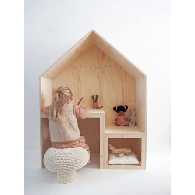 Casita De Madera Tipo Escritorio Para Niños 