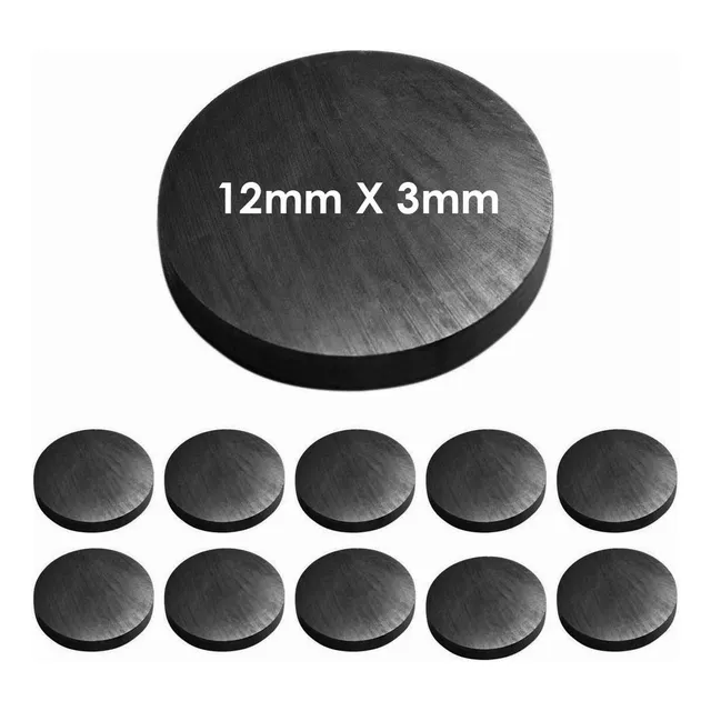 10 Piezas Imán Ferrita Redondo 12x3mm Biomagnetismo Potente