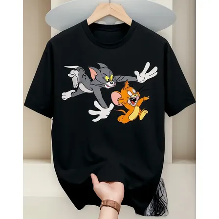 Camiseta 100% Algodão Unissex - Desenho Tom E Jerry