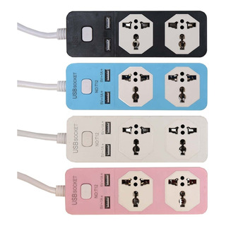 Barra Multicontacto 2 Enchufes Universales 2 Cargador Usb 2m Barra Multicontacto 2 Enchufes Universales 2 Cargador Usb 2m